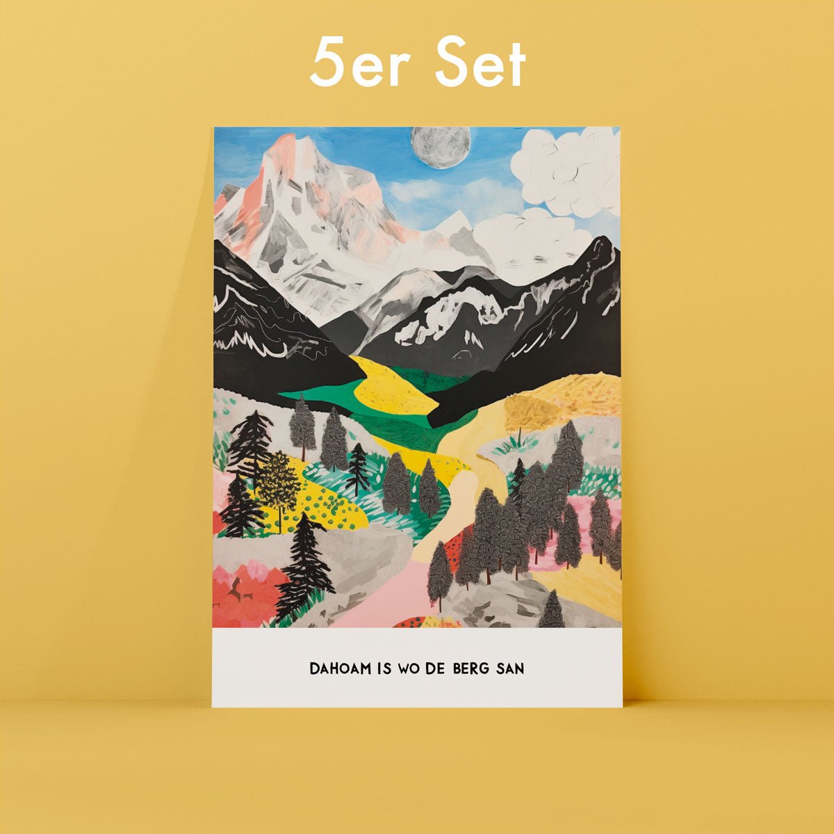 5er Set bayerische Postkarten • Dahoam is wo de Berg san Motiv • Berge Postkarten Alpen - vonSUSI