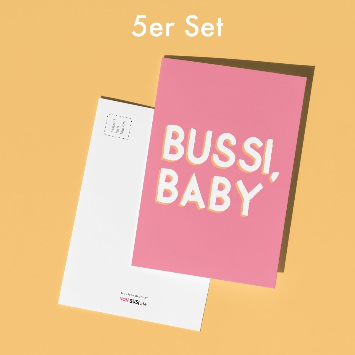 5er Set Bussi, Baby Postkarten • Bussi Postkarten in pink - vonSUSI