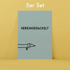 5er Set Dackel - Postkarten • Hereingedackelt in mint - vonSUSI