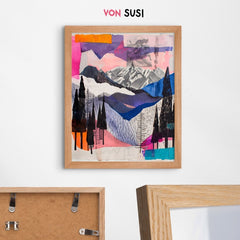 Alpen Poster • modernes Fine Art Poster mit Bergen • bayerische Berge Illustration - vonSUSI Poster