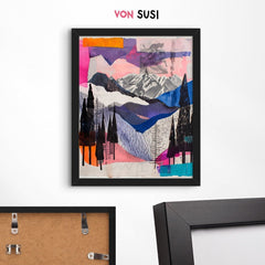 Alpen Poster • modernes Fine Art Poster mit Bergen • bayerische Berge Illustration - vonSUSI Poster