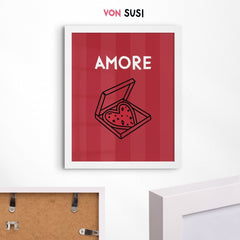 Amore Poster • italienisches Poster für die Küche mit Pizza - vonSUSI