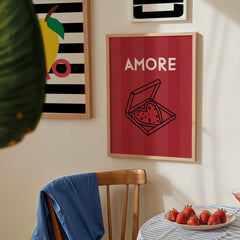 Amore Poster • italienisches Poster für die Küche mit Pizza - vonSUSI