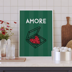 Amore Poster • italienisches Poster für die Küche mit Pizza - vonSUSI