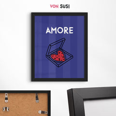 Amore Poster • italienisches Poster für die Küche mit Pizza - vonSUSI