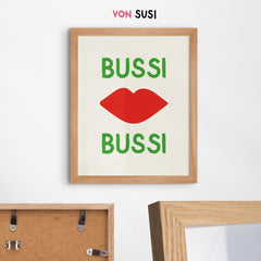 Bussi Bussi Poster • knallbuntes Poster mit Kussmund - vonSUSI