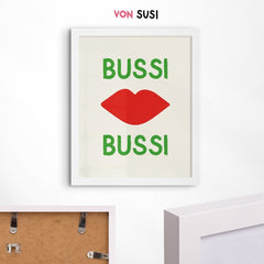 Bussi Bussi Poster • knallbuntes Poster mit Kussmund - vonSUSI