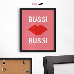 Bussi Bussi Poster • knallbuntes Poster mit Kussmund - vonSUSI