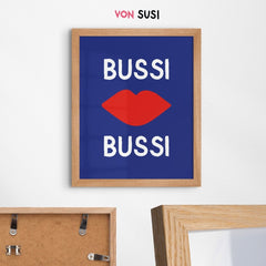 Bussi Bussi Poster • knallbuntes Poster mit Kussmund - vonSUSI