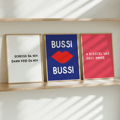 Bussi Bussi Poster • modernes Poster mit Kussmund - vonSUSI