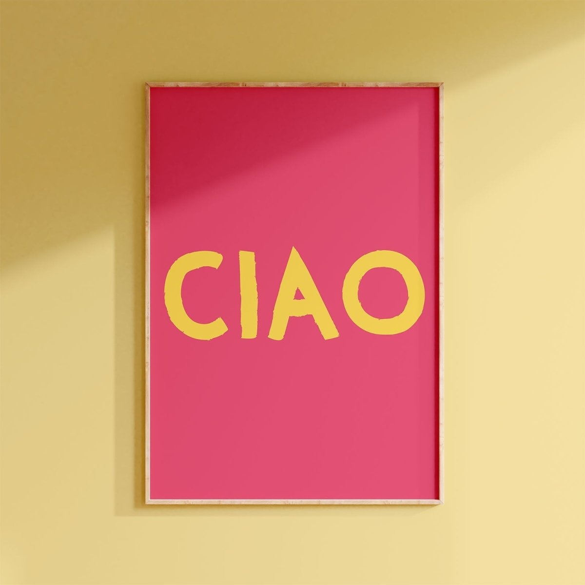 Ciao Poster • italienisches Poster • Typoposter • Ciao Poster in rosa • Spruch Poster • maximalistisches Poster • modernes Wandbild - vonSUSI