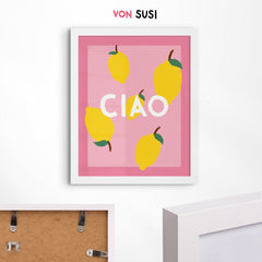 Ciao Poster mit Zitronen im italienischen Design 🍋 - vonSUSI