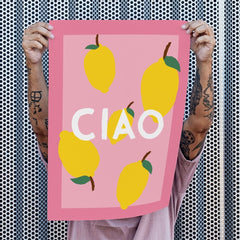 Ciao Poster mit Zitronen im italienischen Design - vonSUSI