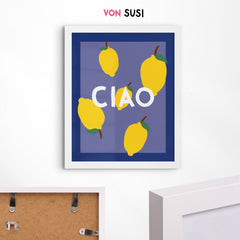 Ciao Poster mit Zitronen im italienischen Design 🍋 - vonSUSI