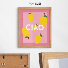 Ciao Poster mit Zitronen im italienischen Design 🍋 - vonSUSI