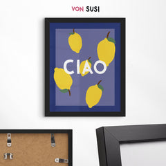 Ciao Poster mit Zitronen im italienischen Design 🍋 - vonSUSI