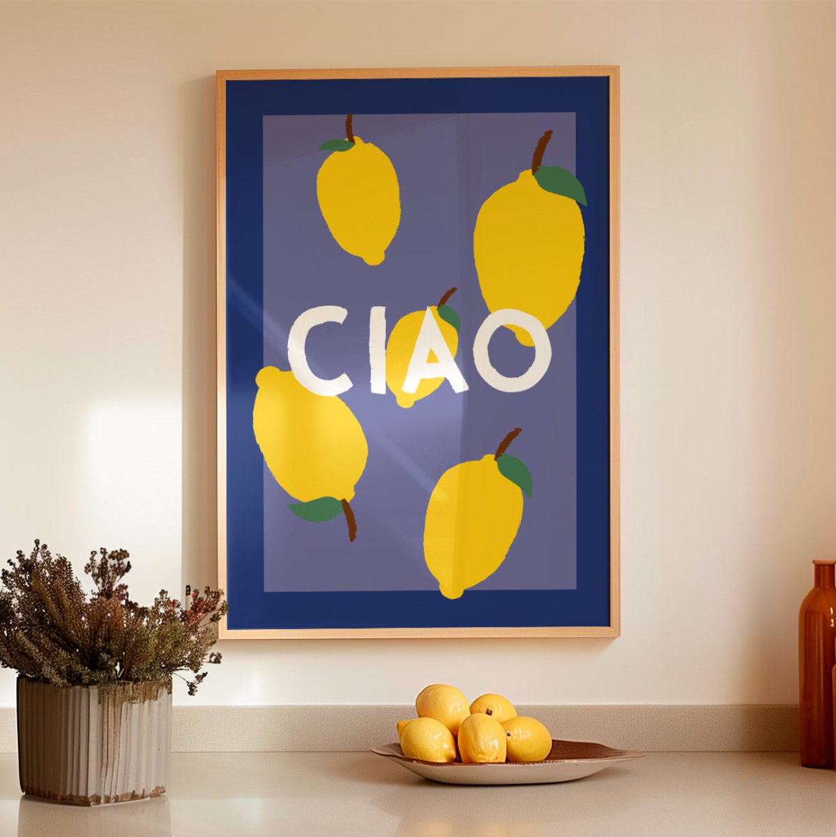 Ciao Poster mit Zitronen im italienischen Design 🍋 - vonSUSI