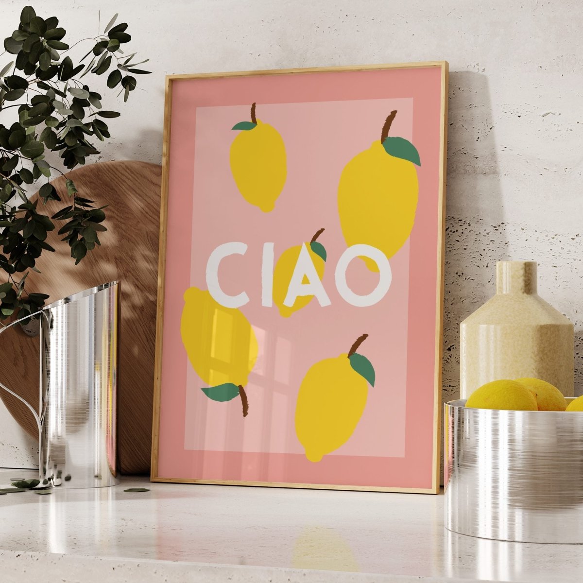 Ciao Poster mit Zitronen im italienischen Design - vonSUSI