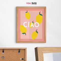 Ciao Poster mit Zitronen im italienischen Design 🍋 - vonSUSI