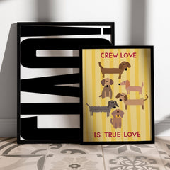 Crew love is true love Dackelposter mit Dackel Illustration - vonSUSI