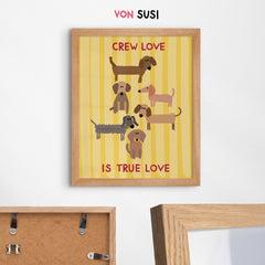 Crew love is true love Dackelposter mit Dackel Illustration - vonSUSI