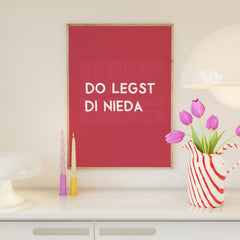 Do legst di nieda Poster • bayrisches Schlafzimmerposter - vonSUSI