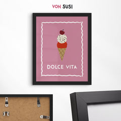 Dolce Vita Küchenposter pink • modernes Wandbild • Italienisches Poster • Poster für Küche und Esszimmer - vonSUSI