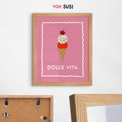 Dolce Vita Küchenposter pink • modernes Wandbild • Italienisches Poster • Poster für Küche und Esszimmer - vonSUSI