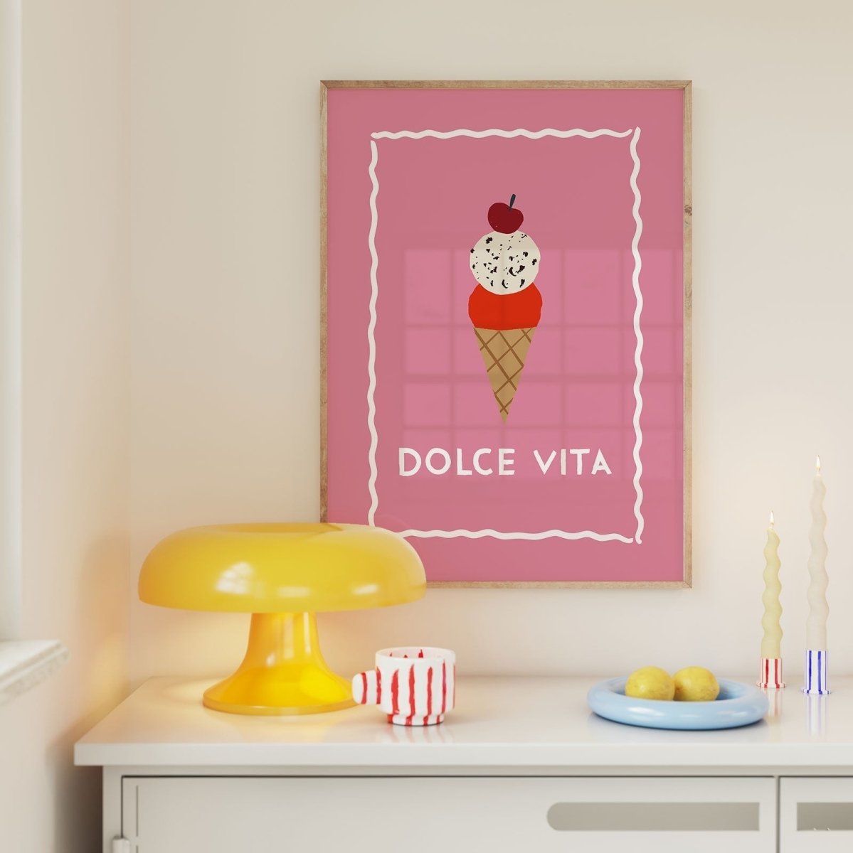 Dolce Vita Küchenposter pink • modernes Wandbild • Italienisches Poster • Poster für Küche und Esszimmer - vonSUSI