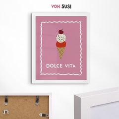 Dolce Vita Küchenposter pink • modernes Wandbild • Italienisches Poster • Poster für Küche und Esszimmer - vonSUSI