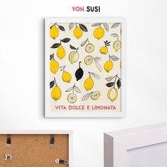 Dolce Vita Poster • modernes italienisches Wandbild • Italienisches Poster • Poster mit Zitronen - vonSUSI