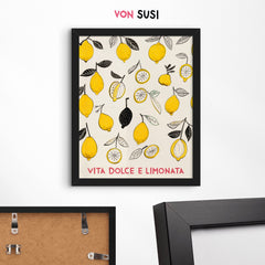 Dolce Vita Poster • modernes italienisches Wandbild • Italienisches Poster • Poster mit Zitronen - vonSUSI