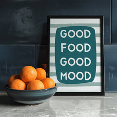 Good food good mood Poster mit Spruch für die Küche - vonSUSI