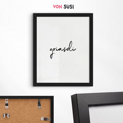 Griasdi Poster mit Schreibschrift - vonSUSI