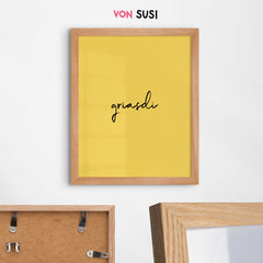 Griasdi Poster mit Schreibschrift - vonSUSI