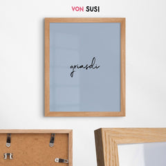 Griasdi Poster mit Schreibschrift - vonSUSI