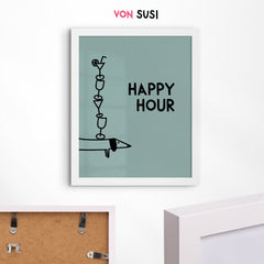 Happy Hour Poster • lustiges Dackelposter - vonSUSI