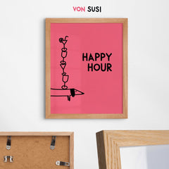 Happy Hour Poster • lustiges Dackelposter - vonSUSI