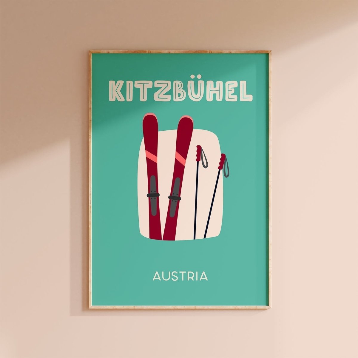 Kitzbühel Poster • Städteposter Österreich • Berge Kunstdruck in türkis - vonSUSI