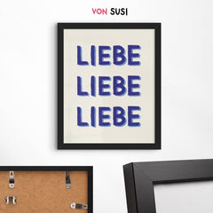 Liebe Poster mit Liebe Liebe Liebe Schriftzug - vonSUSI