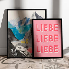 Liebe Poster mit Liebe Liebe Liebe Schriftzug - vonSUSI