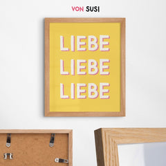 Liebe Poster mit Liebe Liebe Liebe Schriftzug - vonSUSI