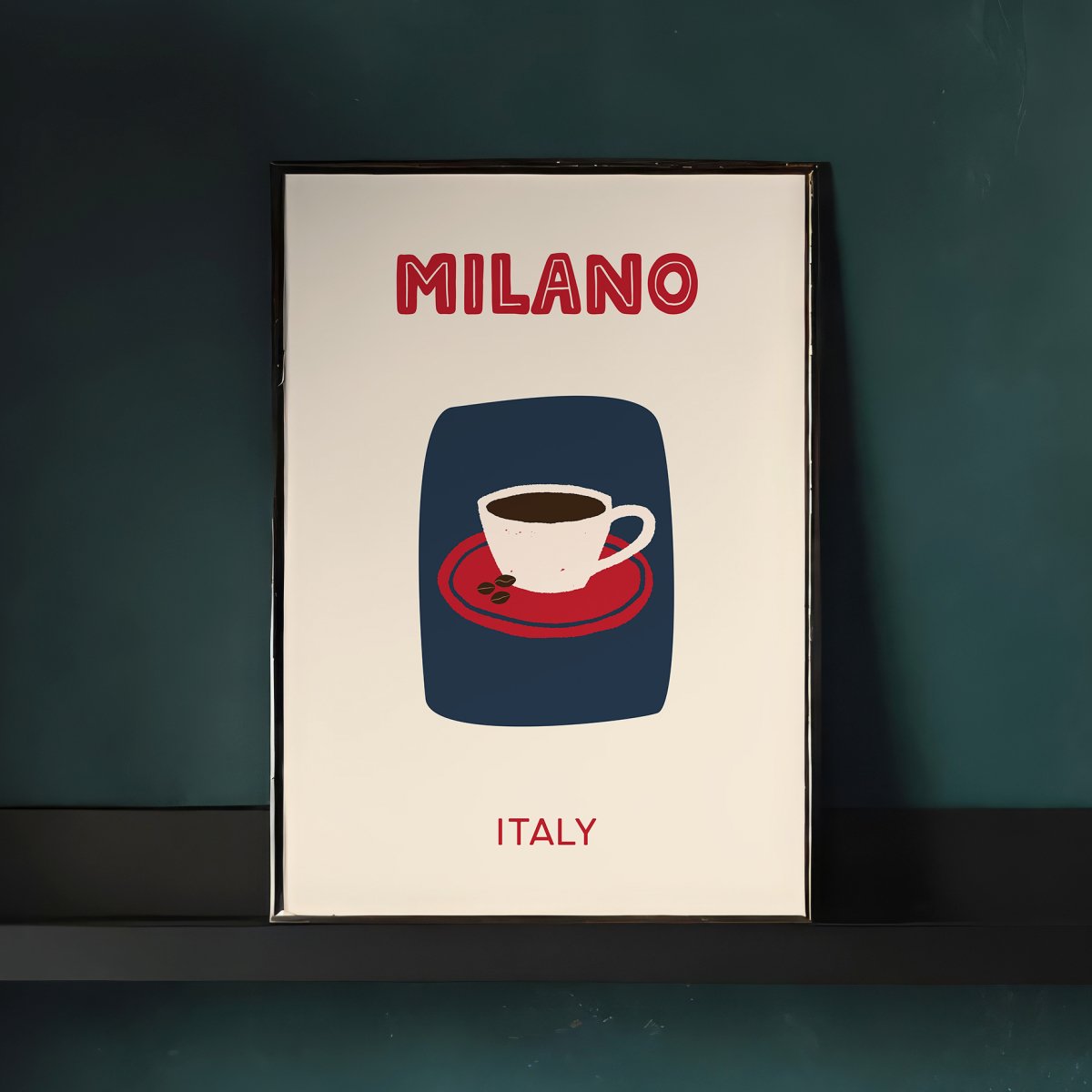 Milano Poster • Städteposter Italy • Italien Kunstdruck • Poster mit Espresso • Poster für Kaffeeliebhaber - vonSUSI