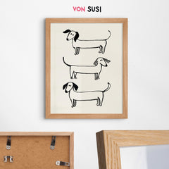 Modernes Dackelposter mit süßer Illustration - vonSUSI