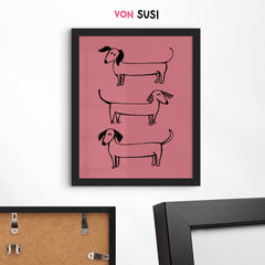 Modernes Dackelposter mit süßer Illustration - vonSUSI