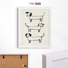 Modernes Dackelposter mit süßer Illustration - vonSUSI