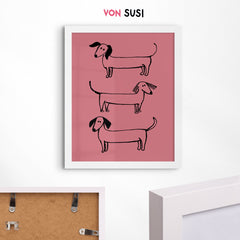 Modernes Dackelposter mit süßer Illustration - vonSUSI