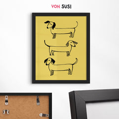 Modernes Dackelposter mit süßer Illustration - vonSUSI