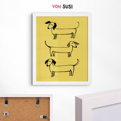 Modernes Dackelposter mit süßer Illustration - vonSUSI