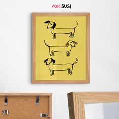 Modernes Dackelposter mit süßer Illustration - vonSUSI